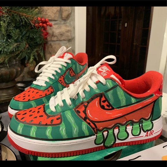 Other - Custom Air Force 1 watermelon men’s size 10.5